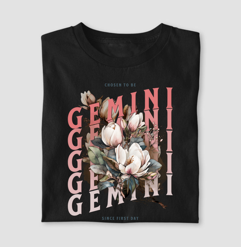 Camiseta Signos GÊMEOS - GEMINI FLOWER