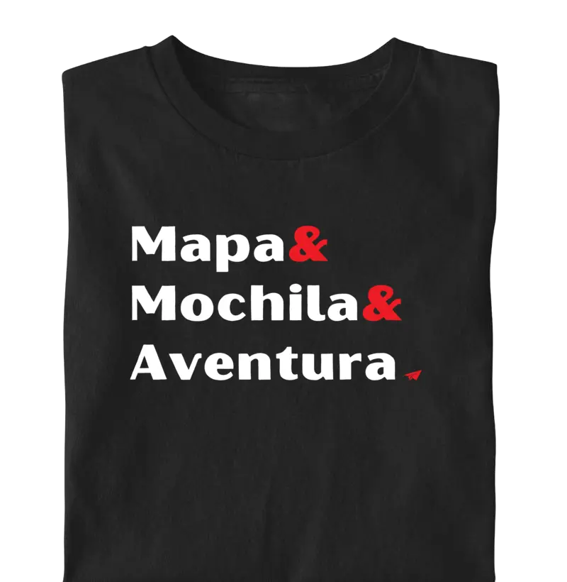 CAMISETA TRIO MAPA MOCHILA AVENTURA