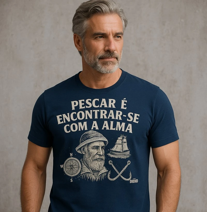 Camiseta pescar é encontrar-se com a alma