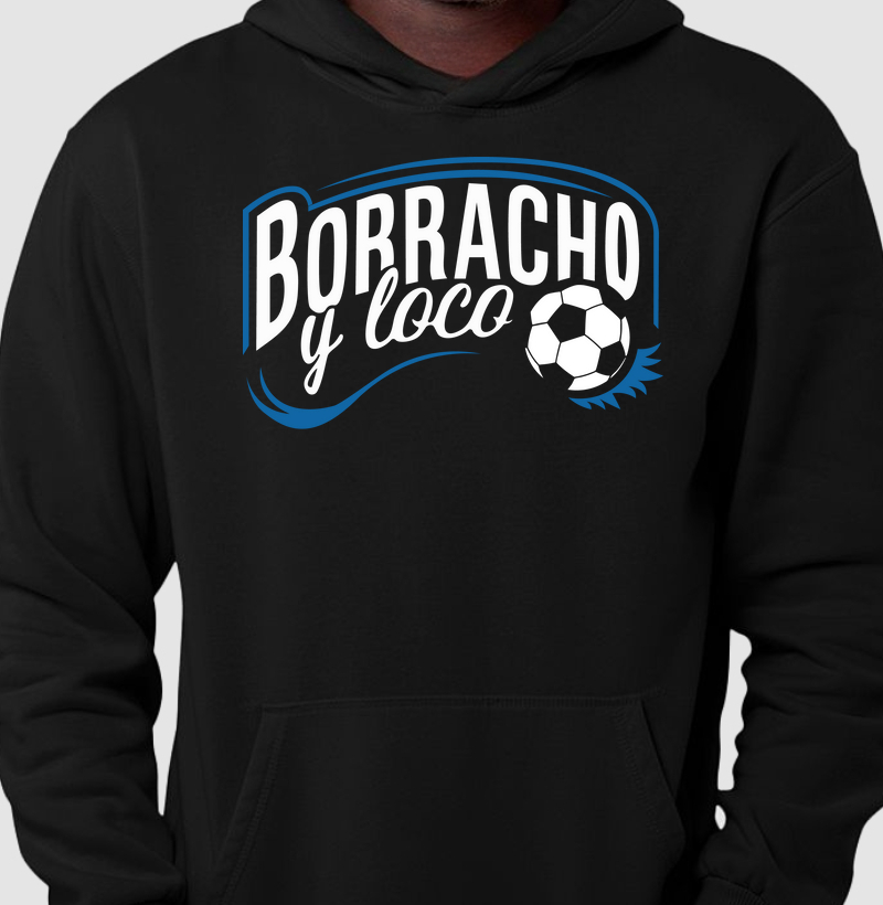 Moletom Canguru Borracho y Loco Masculino