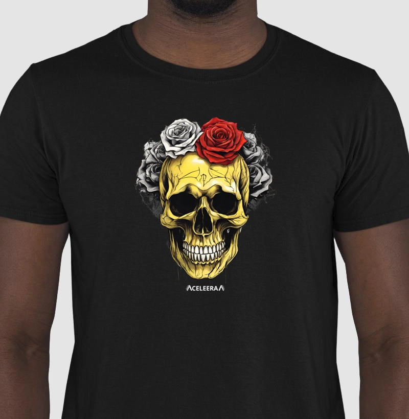 CAVEIRA DOURADA INTENSO - COM FLORES VERMELHAS - MASC