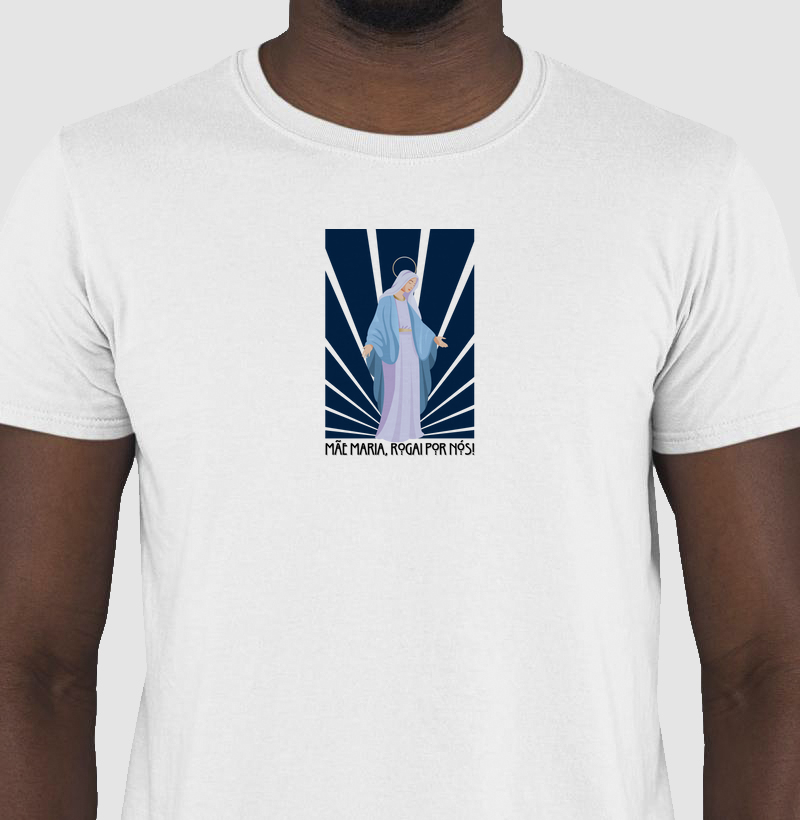 Camiseta Rogai por Nós Branca Masculina
