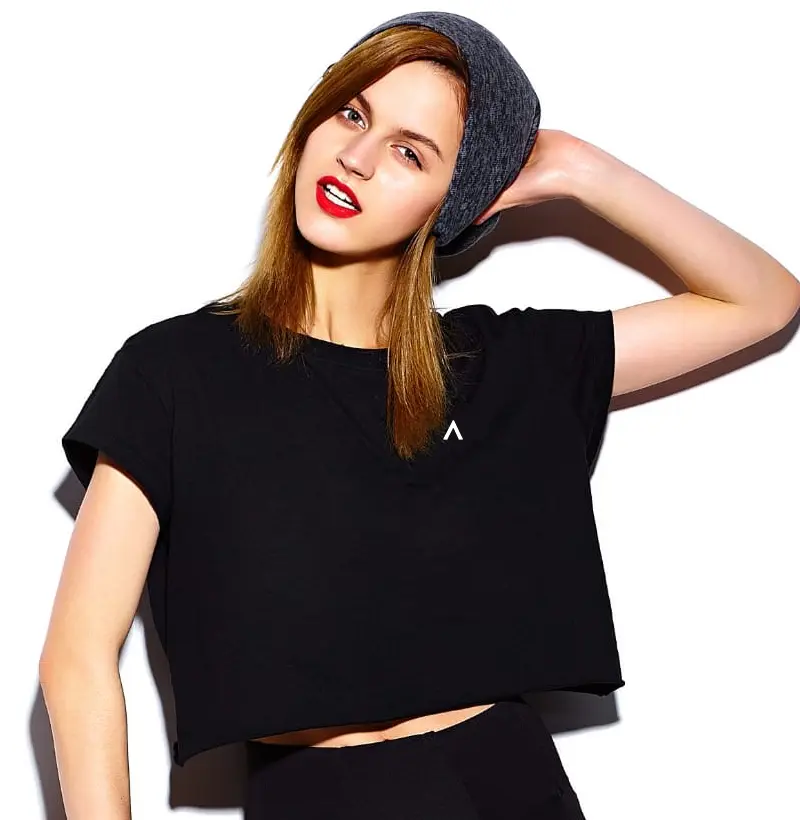 Camisetas Cropped Preta e Marinho Feminina - Linha A
