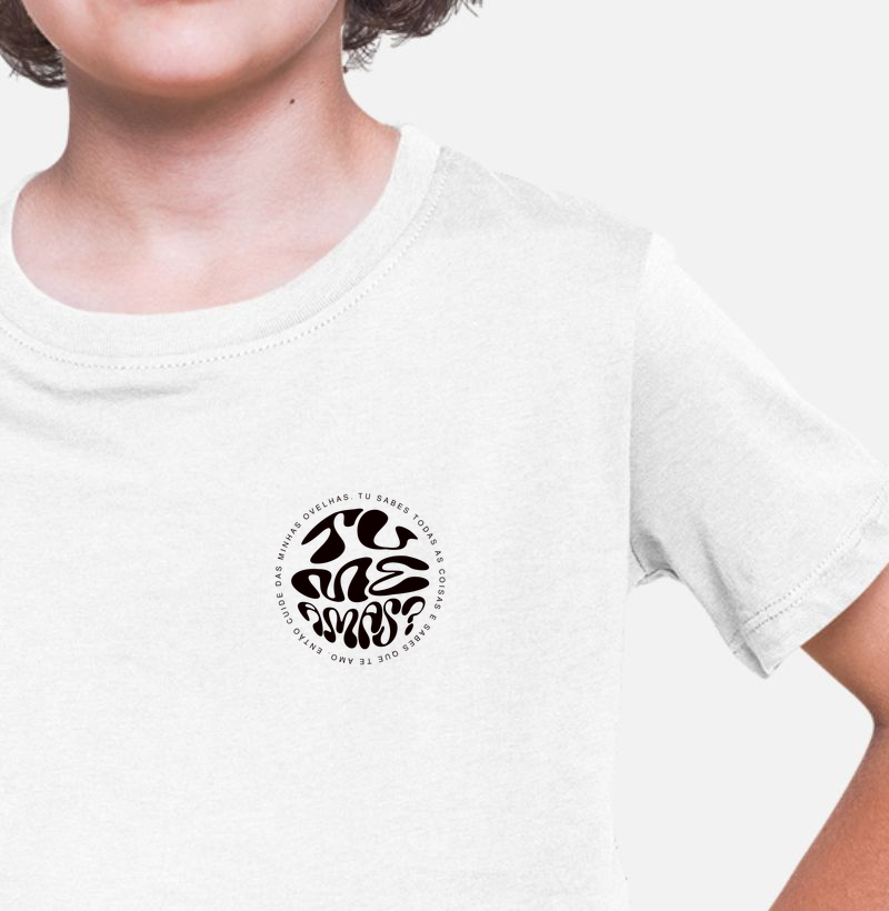 Camiseta Infantil Algodão Estampa - Tu Me Amas?