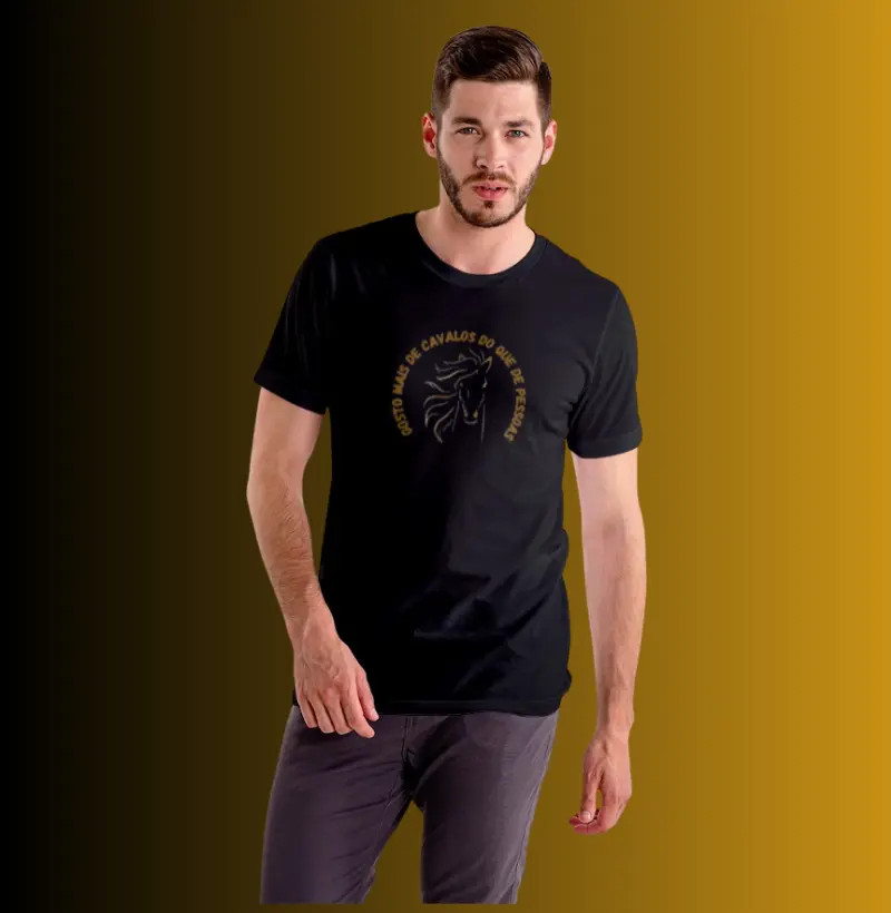 Camiseta gosto mais de cavalos do que de pessoas