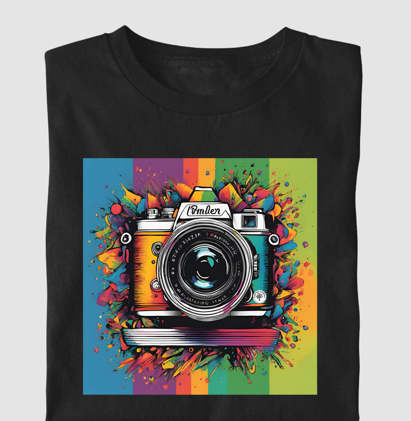 Camisetas / Imagens Criativas / Câmera e Cores