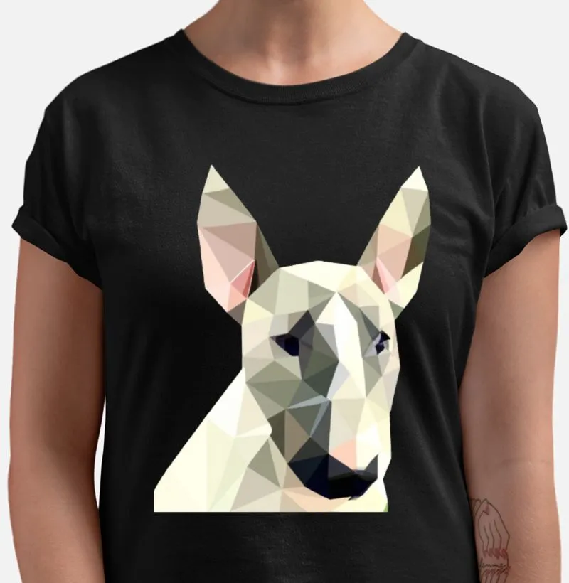 Camiseta BullTerrier geométrica branca