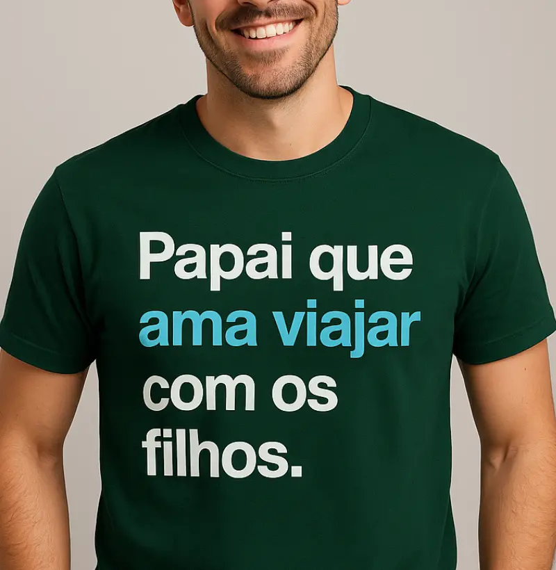 Papai que ama viajar com os filhos