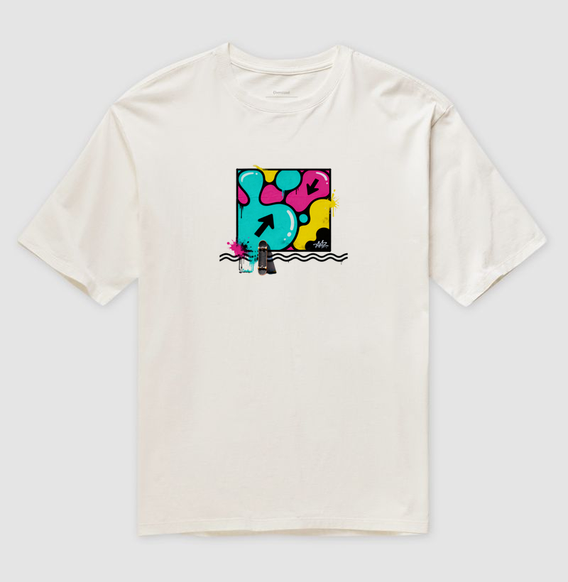 Camiseta Oversized Street Wave — Graffiti 90s | Posto80
