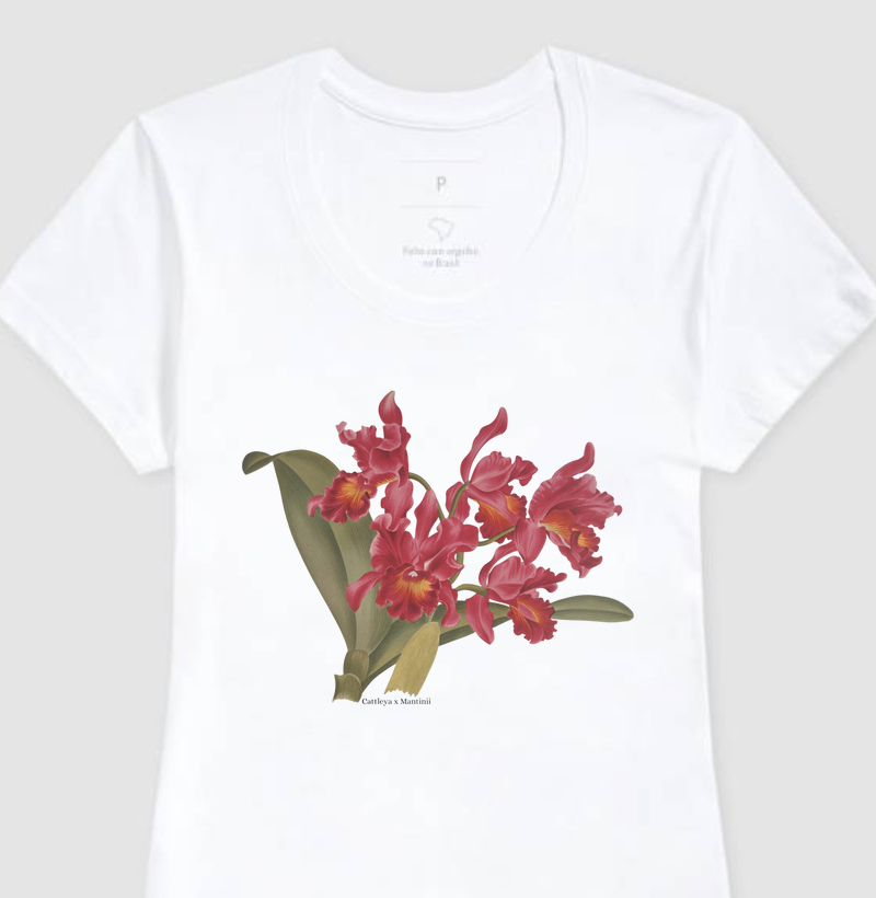 Camiseta Feminina Baby Long Cattleya x Mantinii