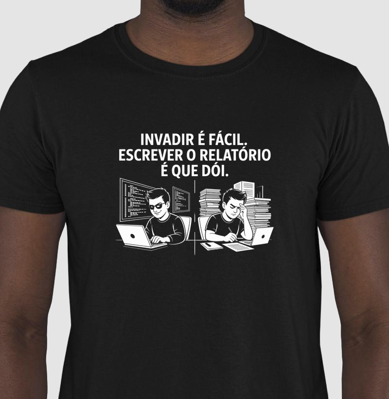Camiseta "Invadir é fácil. Escrever o relatório é que dói." (CYB)