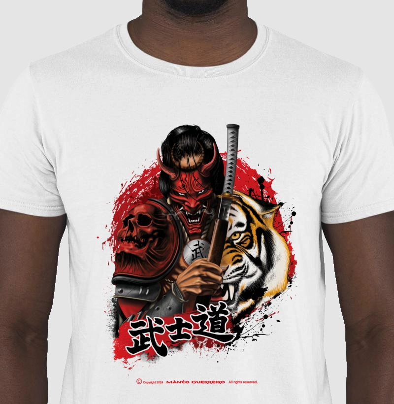 Camisa Musashi Tigre Branca Masculina