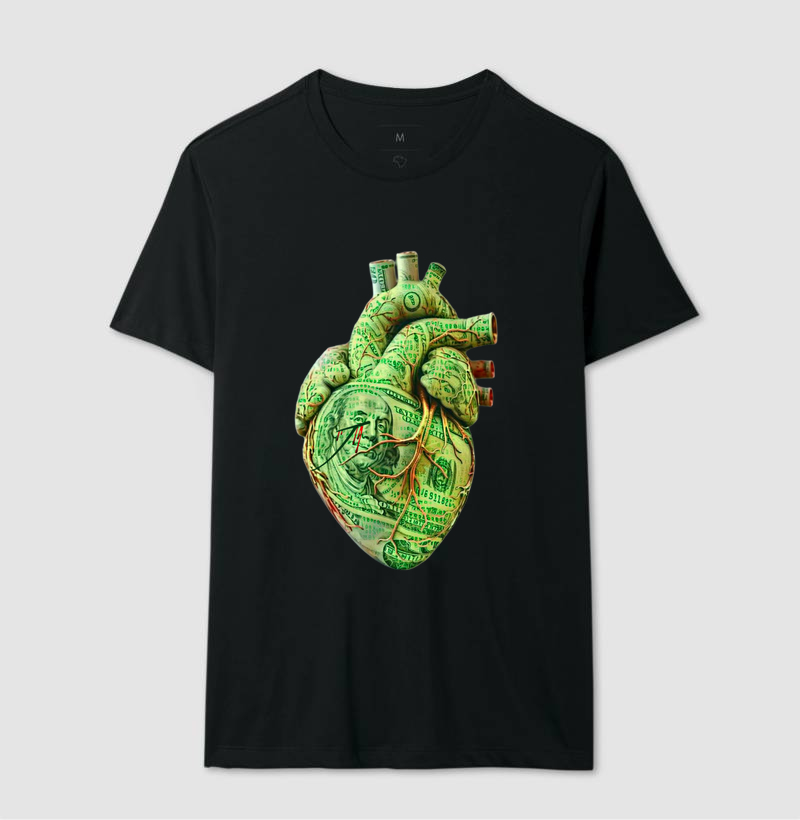 Camiseta Masculina Jhonathangster Money Heart