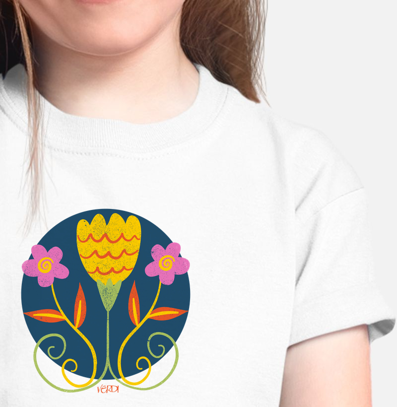 Desenho flores funco azul