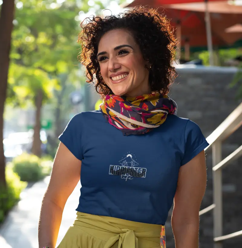 T SHIRT Feminina Hippiester Life Marinho