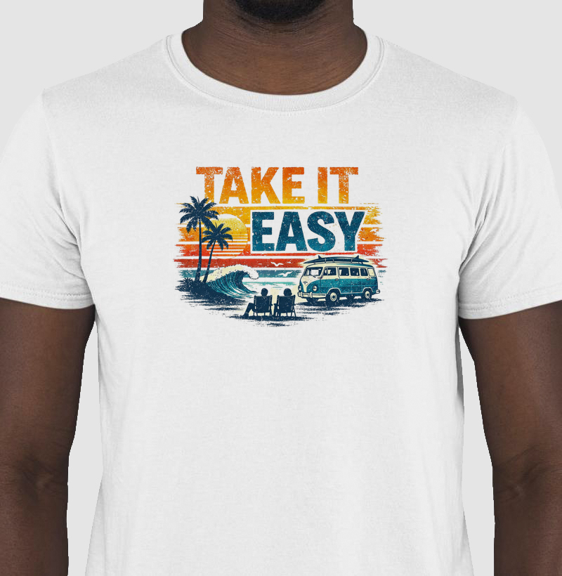 Camiseta Take It Easy na Praia | Posto80