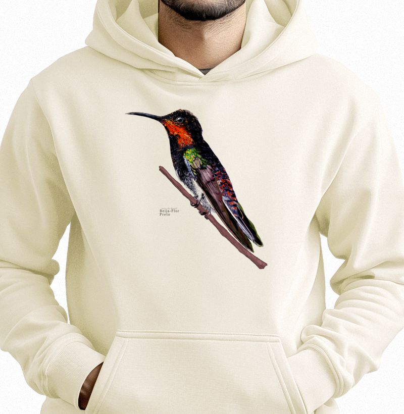 Aves do Brasil - Beija-Flor Preto - Moletom Hoodie