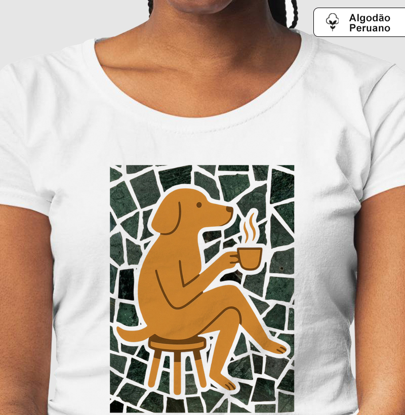 Camiseta Algodão Peruano Café Caramelo