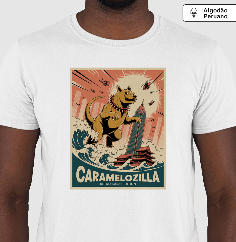 Camiseta Algodão Peruano OMD - Caramelozilla II