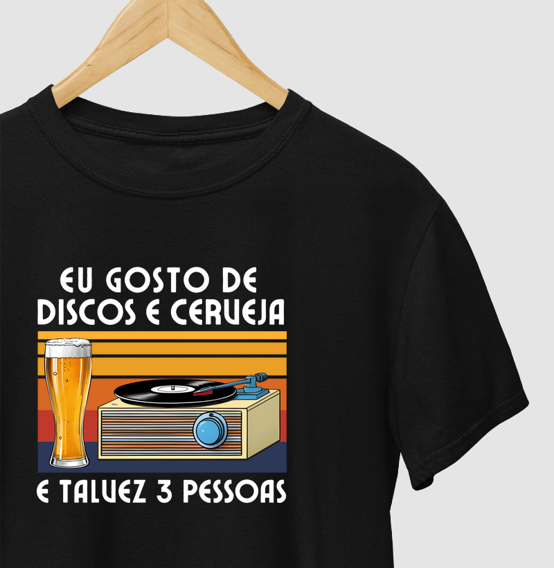 EU GOSTO DE DISCOS E CERVEJA - DESENHO