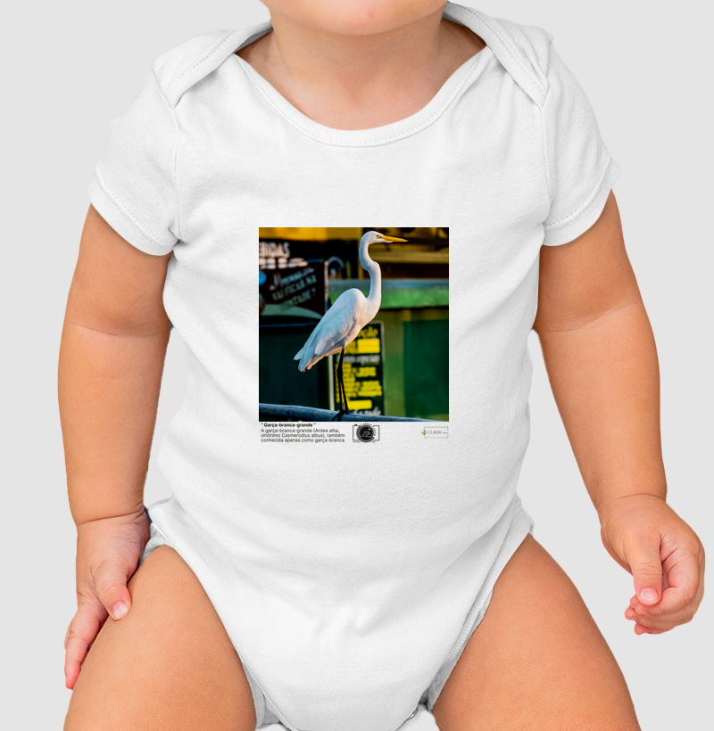 Body Infantil - COLAB - Garça Branca - by Cássio Fotografia