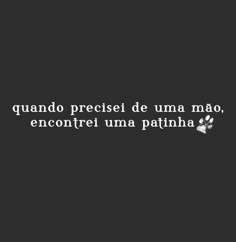 Quando precisei de uma mão...