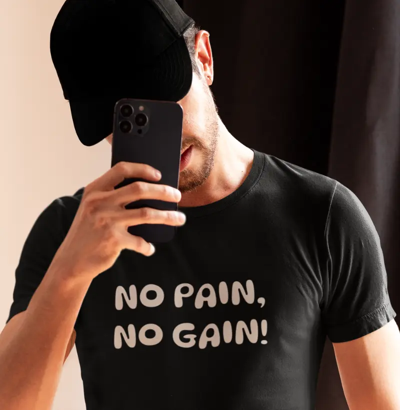 Camiseta Clássica | No Pain, No Gain | Qualidade Atletiva e Reserva
