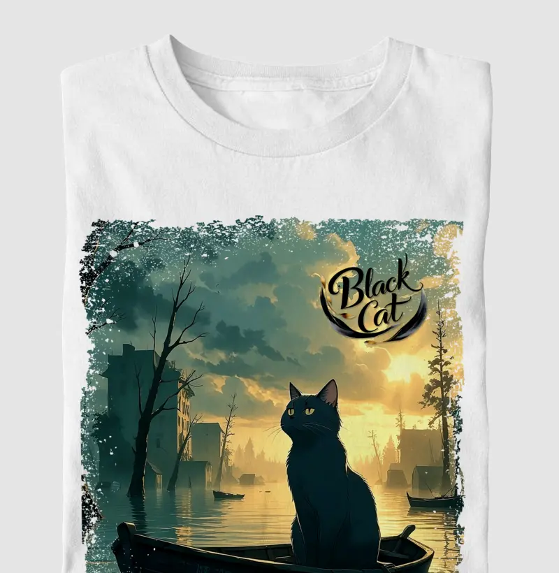 Camiseta Animação Gato Preto