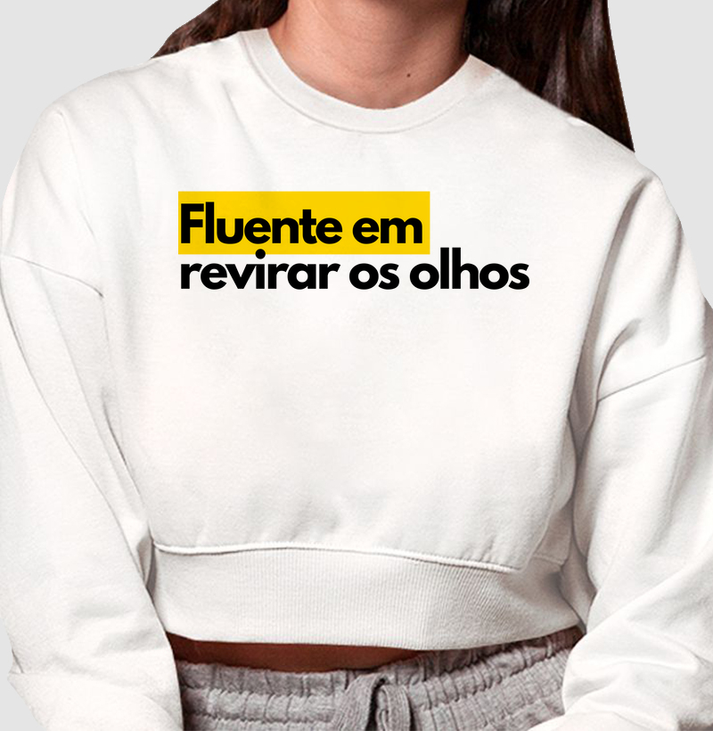 Fluente em revirar os olhos