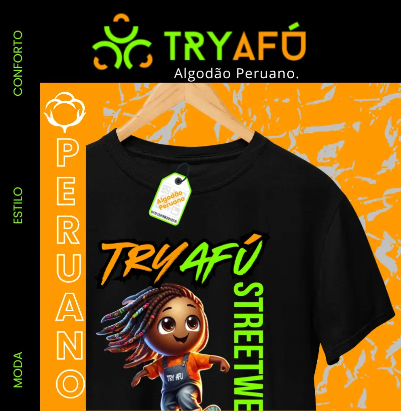 🔥🛹 CAMISETA TRY AFÚ – ALGODÃO PERUANO PREMIUM! QUALIDADE QUE VOCÊ SENTE NO TOQUE! 🛹💥