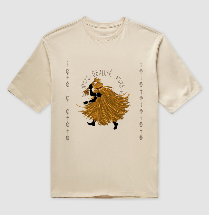 Camiseta Oversize Atotô Obaluaê Atotô 100% algodão