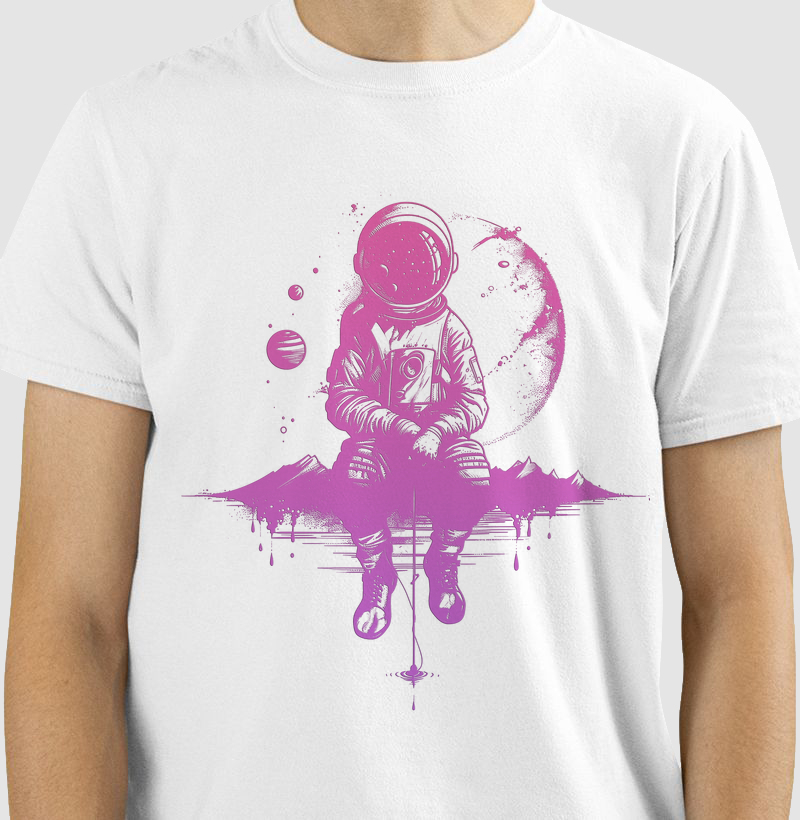 Astronaut fishing on the moon