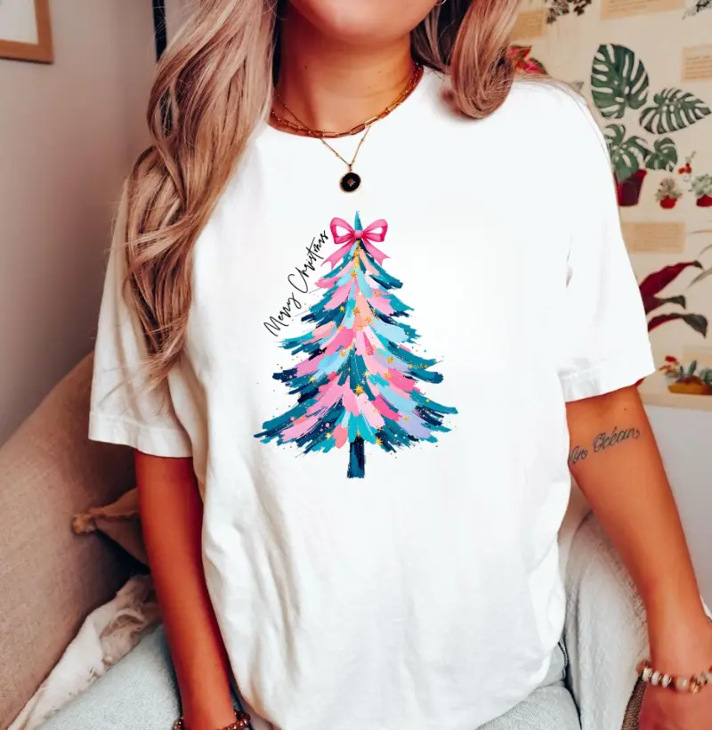 Christmas Tree blue and pink