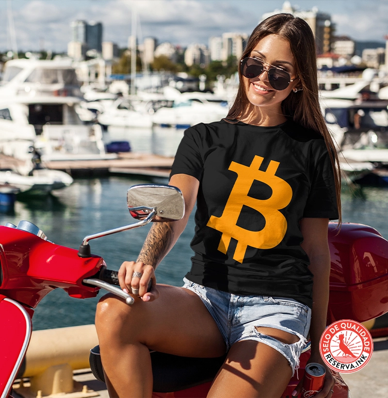 T Shirt Unissex e Baby Bitcoin logo