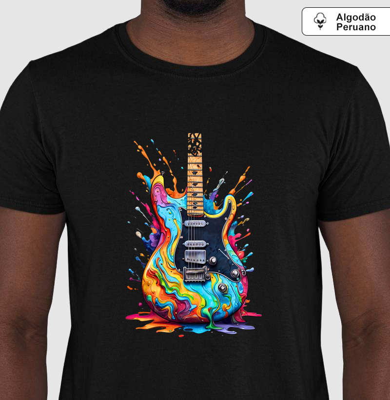 Camisa "guitarra com tinta"