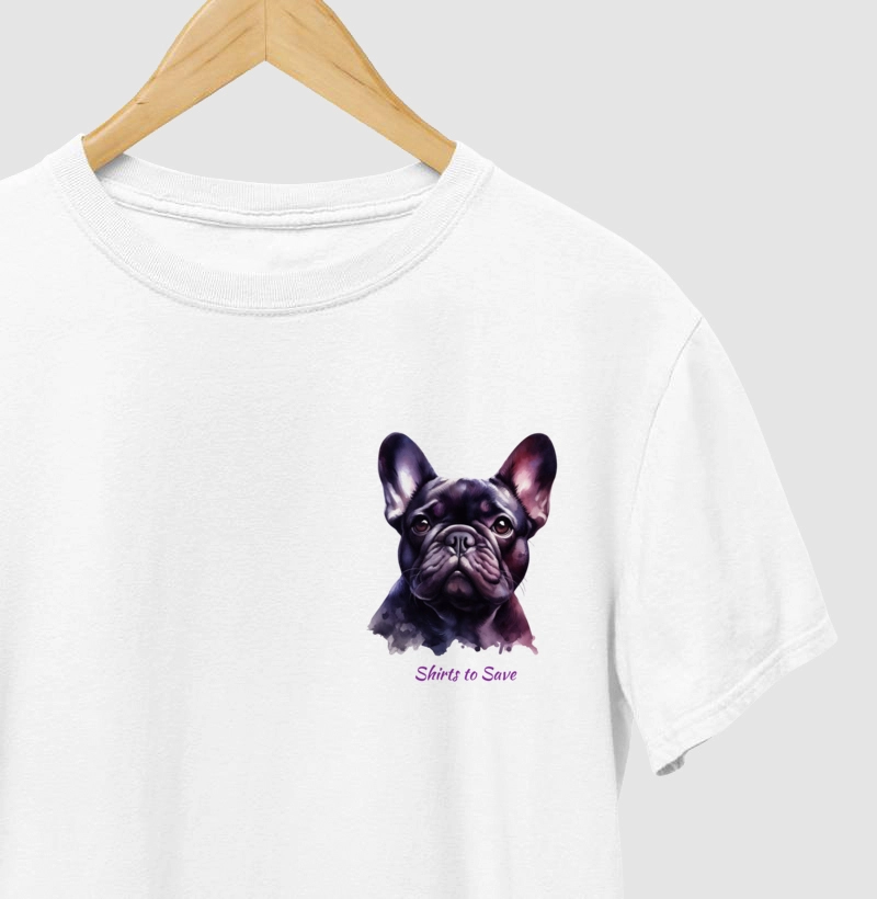 Camiseta buldogue francês Aquarela