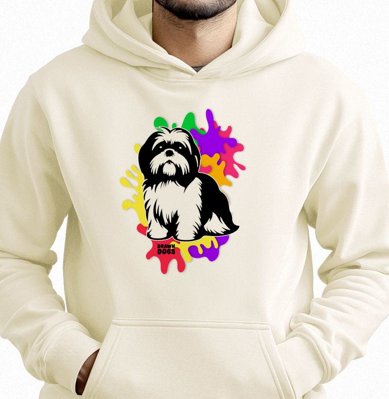 Shih tzu fundo colorido