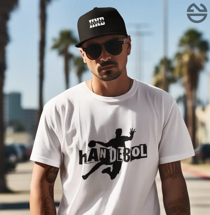 Camiseta de Handebol - Jogador Handebol em Graf. Masc.