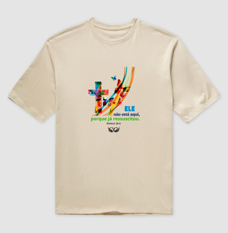 Camiseta de Páscoa Ele não ]está aqui.