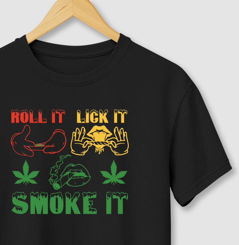 ROLL IT · LICK IT · SMOKE IT — Cartoon Rasta Edition