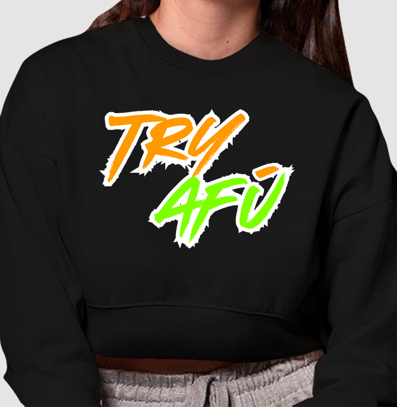 🔥🚀 Cropped Moletom Unissex Try Afú – Estilo na quebrada, conforto no frio!🔥 🚀