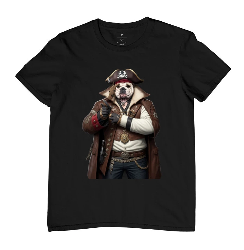 Camiseta Buldogue Inglês bucaneiro 