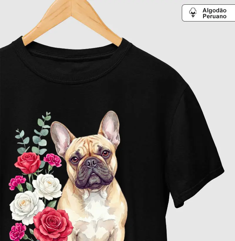 Bulldog Francês Floral Encanto