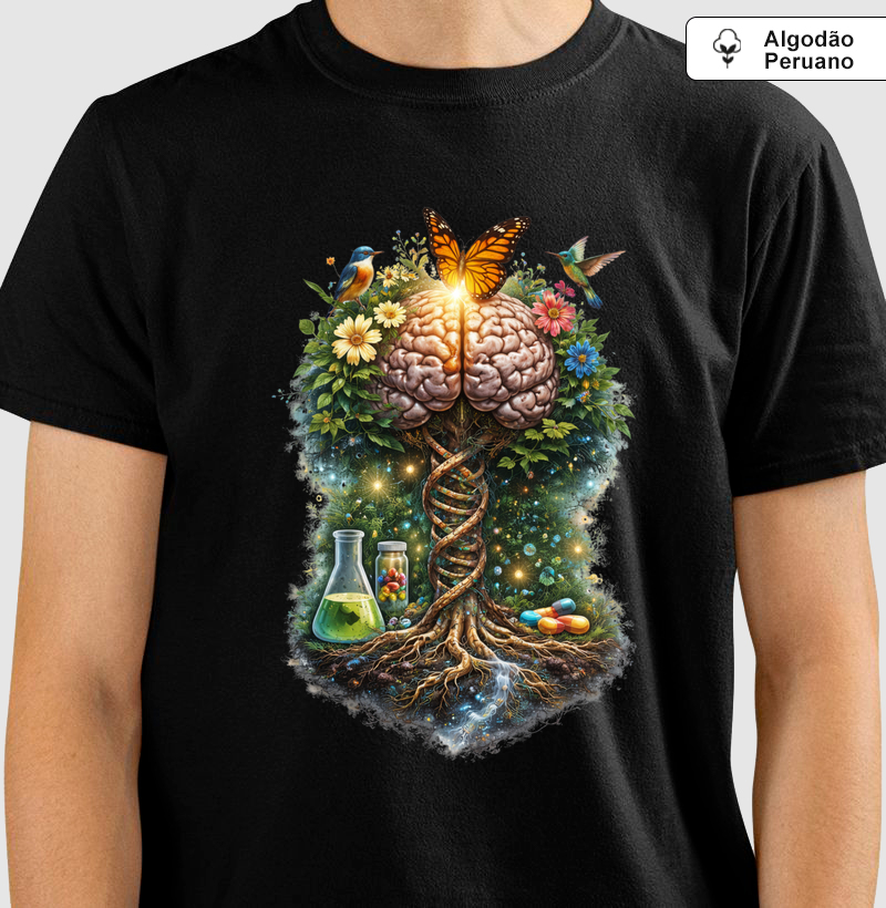 Camiseta "Neuro-Ecossistema: A Raiz do Saber".