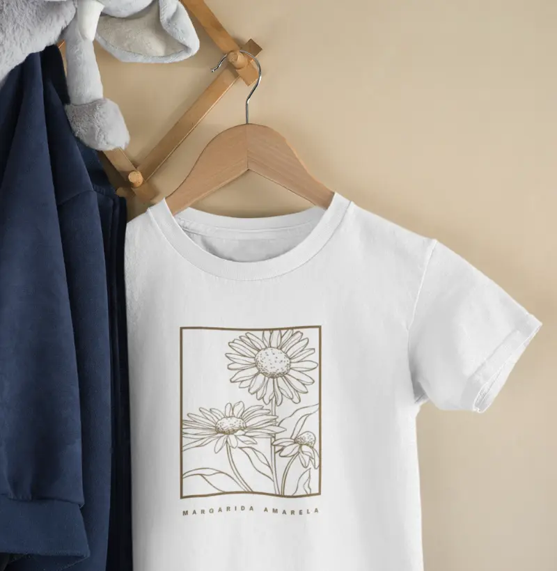 Camiseta Infantil - Margarida Amarela