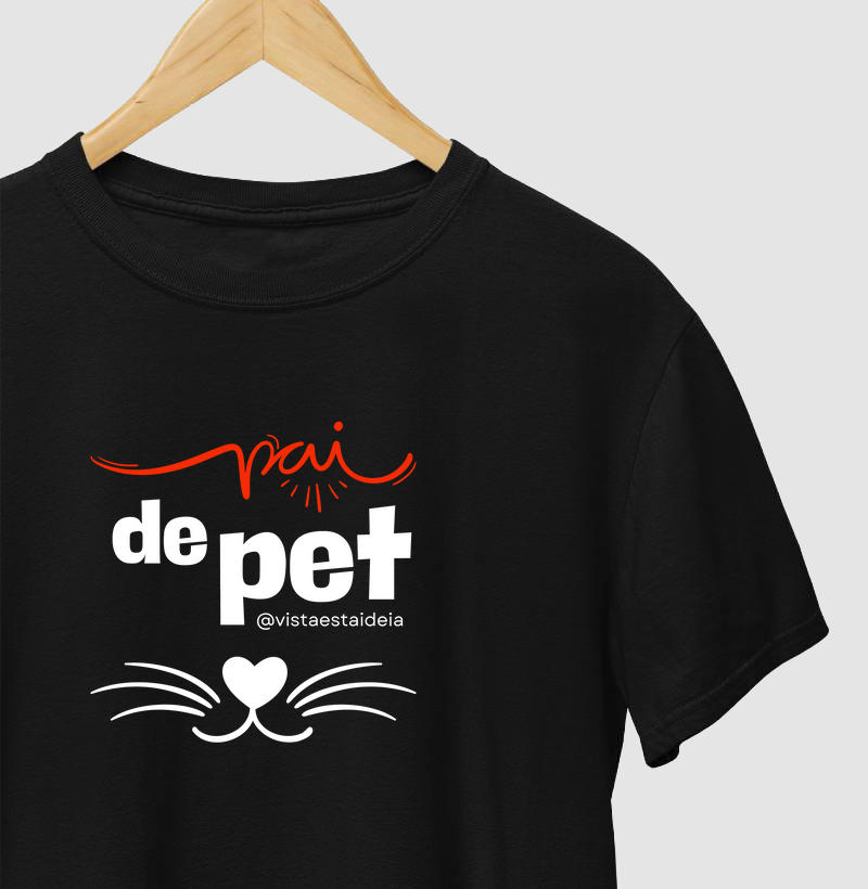 Camiseta com frase - Pai de pet gato