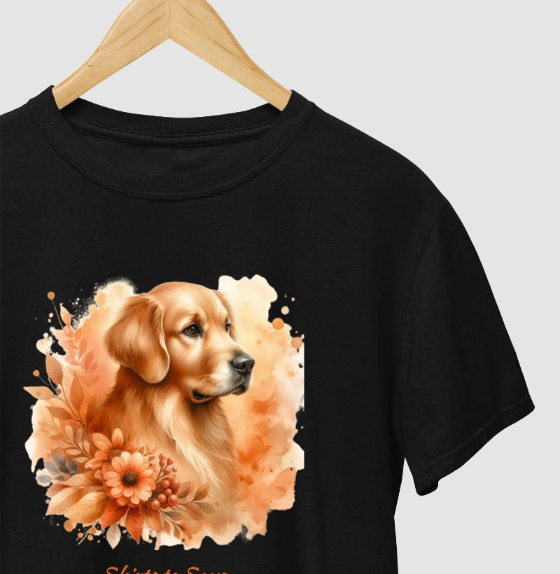 Camiseta Golden Retriever Aquarela Solar