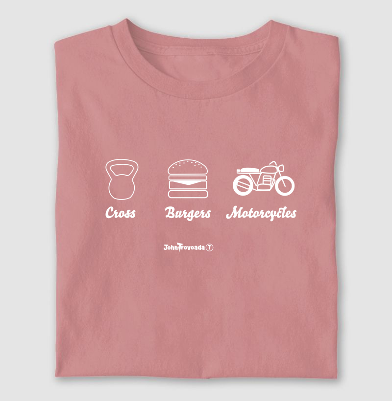 Camiseta Cross, Burguer, Moto