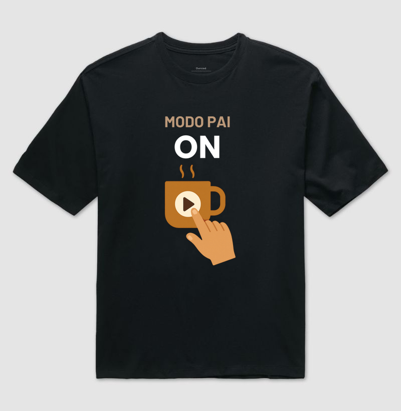 Camiseta Café MODO PAI ON Camiseta Presente Dia dos Pais