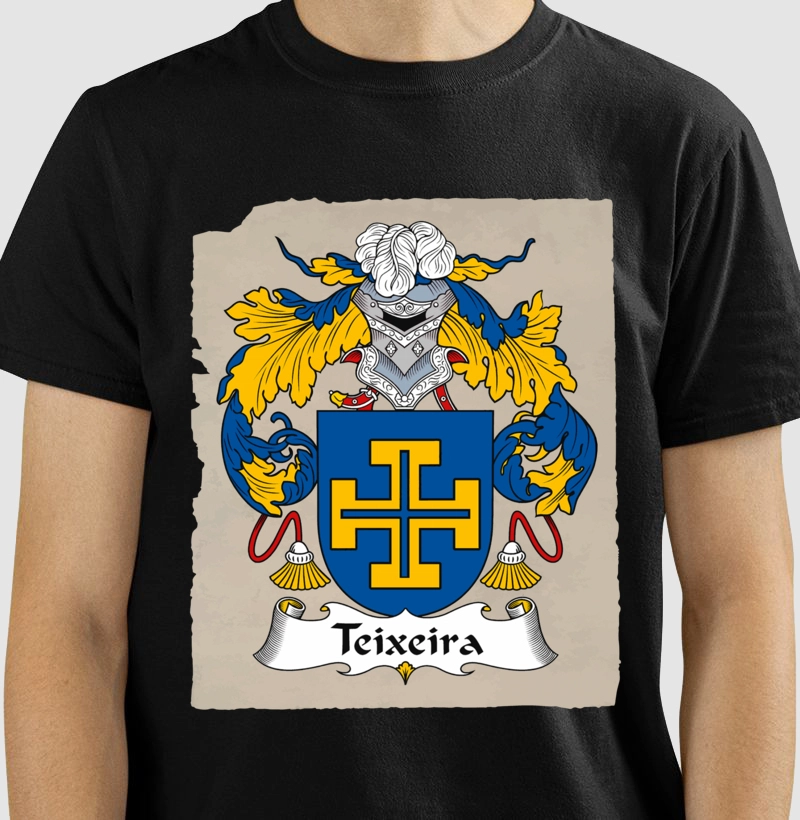 Camiseta Brasão Família Teixeira Sobrenome Heráldico